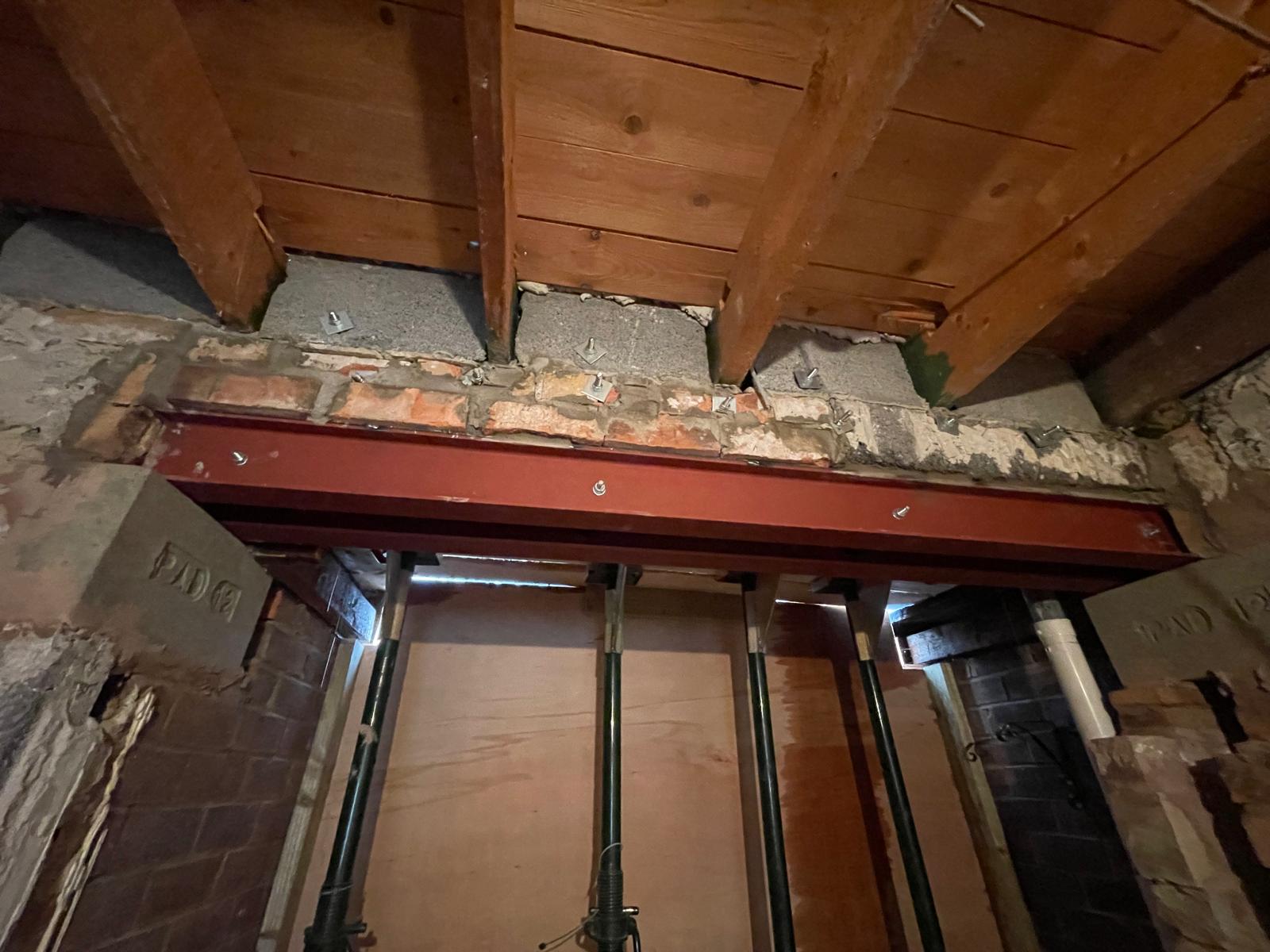 Cavity wall removal example